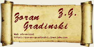 Zoran Gradinski vizit kartica